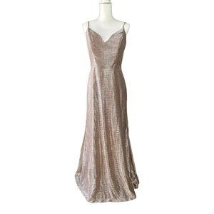 Hayley Paige Women’s Liquid Metallic Bridesmaid Dress Dusty Rose, Fits Size 8-10